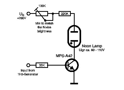 Nixie Clock Blinking Neon Dot